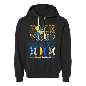 World Down Syndrome Day Rock Your Socks Awareness Garment-Dyed Fleece Hoodie