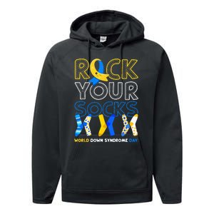 World Down Syndrome Day Rock Your Socks Awareness Performance Fleece Hoodie