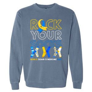 World Down Syndrome Day Rock Your Socks Awareness Garment-Dyed Sweatshirt