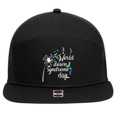 World Down Syndrome Day Extra Chromosome Dandelion Socks Down Syndrome 7 Panel Mesh Trucker Snapback Hat