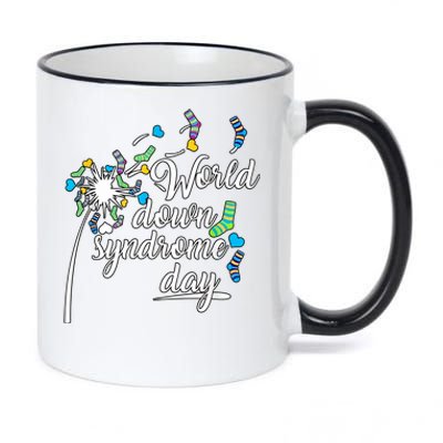 World Down Syndrome Day Extra Chromosome Dandelion Socks Down Syndrome 11oz Black Color Changing Mug