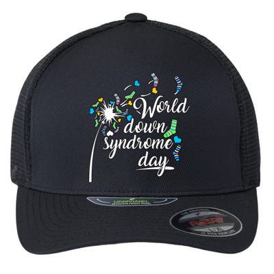 World Down Syndrome Day Extra Chromosome Dandelion Socks Down Syndrome Flexfit Unipanel Trucker Cap