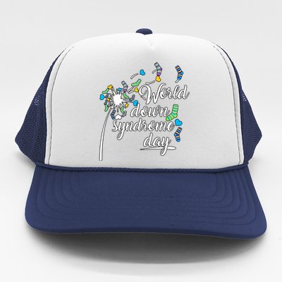 World Down Syndrome Day Extra Chromosome Dandelion Socks Down Syndrome Trucker Hat