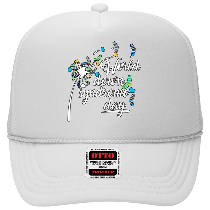 World Down Syndrome Day Extra Chromosome Dandelion Socks Down Syndrome High Crown Mesh Back Trucker Hat