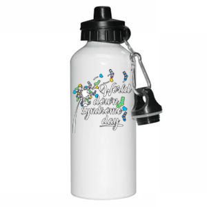 World Down Syndrome Day Extra Chromosome Dandelion Socks Down Syndrome Aluminum Water Bottle 