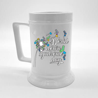 World Down Syndrome Day Extra Chromosome Dandelion Socks Down Syndrome Beer Stein