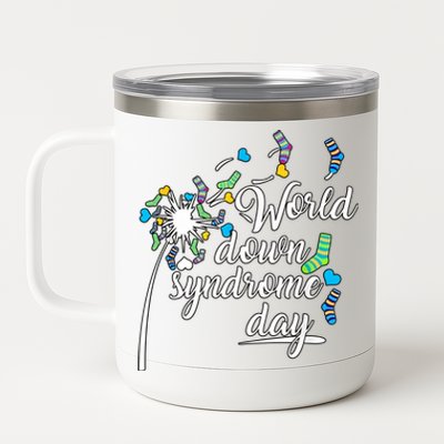 World Down Syndrome Day Extra Chromosome Dandelion Socks Down Syndrome 12 oz Stainless Steel Tumbler Cup