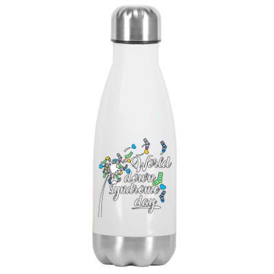 World Down Syndrome Day Extra Chromosome Dandelion Socks Down Syndrome Stainless Steel Insulated Water Bottle