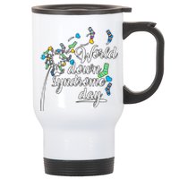 World Down Syndrome Day Extra Chromosome Dandelion Socks Down Syndrome Stainless Steel Travel Mug