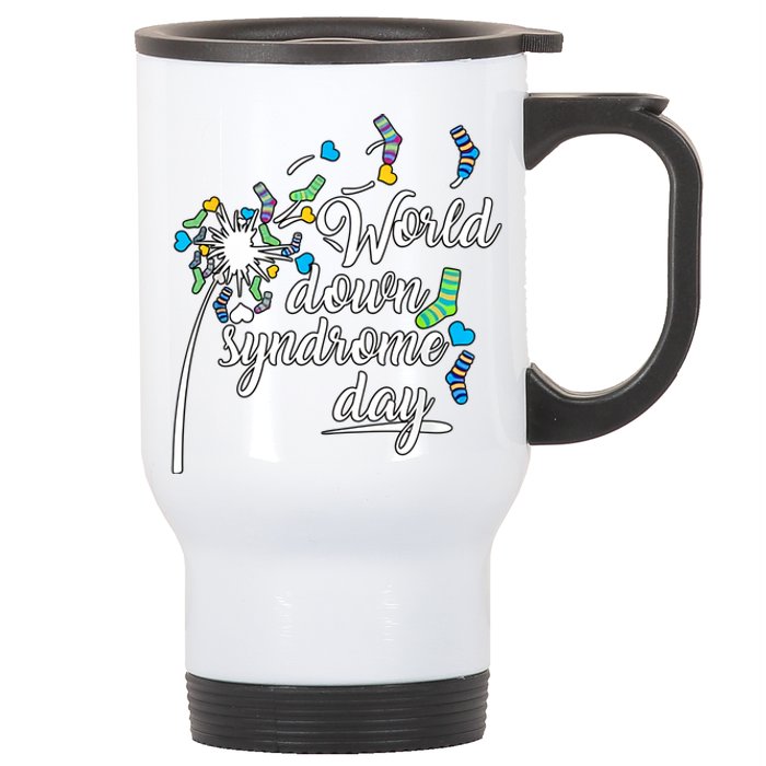 World Down Syndrome Day Extra Chromosome Dandelion Socks Down Syndrome Stainless Steel Travel Mug