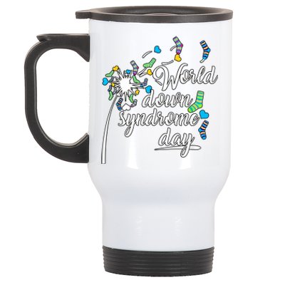 World Down Syndrome Day Extra Chromosome Dandelion Socks Down Syndrome Stainless Steel Travel Mug