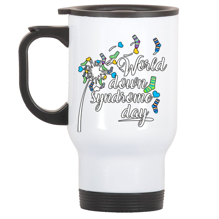 World Down Syndrome Day Extra Chromosome Dandelion Socks Down Syndrome Stainless Steel Travel Mug