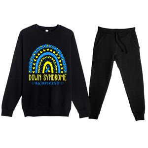 World Down Syndrome Day Rock Your Socks Awareness Premium Crewneck Sweatsuit Set