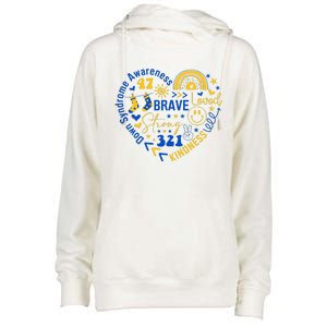 World Down Syndrome Day Awarenes 3.21 Heart Womens Funnel Neck Pullover Hood