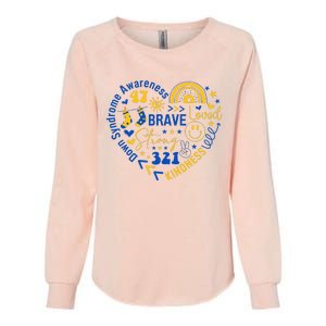 World Down Syndrome Day Awarenes 3.21 Heart Womens California Wash Sweatshirt