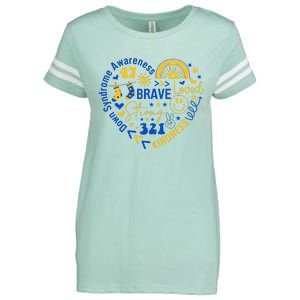 World Down Syndrome Day Awarenes 3.21 Heart Enza Ladies Jersey Football T-Shirt