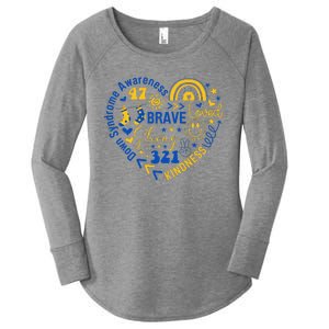 World Down Syndrome Day Awarenes 3.21 Heart Women's Perfect Tri Tunic Long Sleeve Shirt