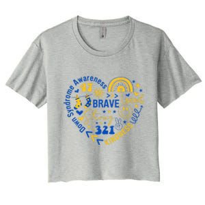 World Down Syndrome Day Awarenes 3.21 Heart Women's Crop Top Tee