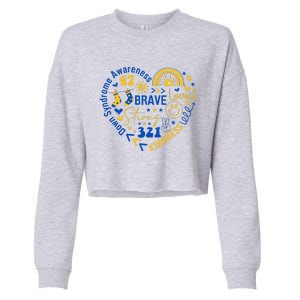 World Down Syndrome Day Awarenes 3.21 Heart Cropped Pullover Crew