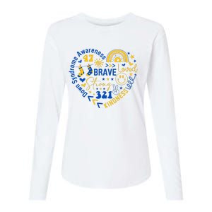 World Down Syndrome Day Awarenes 3.21 Heart Womens Cotton Relaxed Long Sleeve T-Shirt