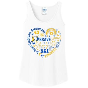 World Down Syndrome Day Awarenes 3.21 Heart Ladies Essential Tank