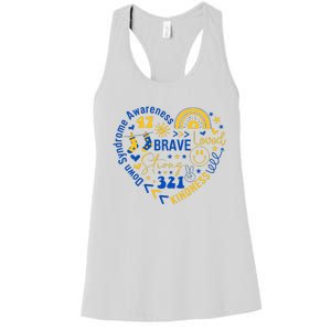 World Down Syndrome Day Awarenes 3.21 Heart Women's Racerback Tank