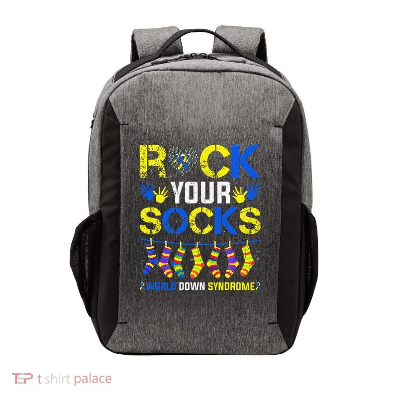 World Down Syndrome Day Rock Your Socks Awareness Support Vector Backpack