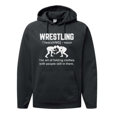 Wrestling Definition Shirt Vintage Wrestling Wrestle   Performance Fleece Hoodie