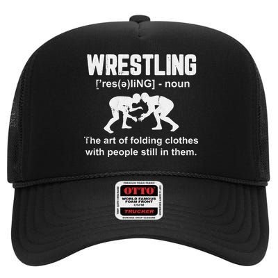 Wrestling Definition Shirt Vintage Wrestling Wrestle   High Crown Mesh Back Trucker Hat