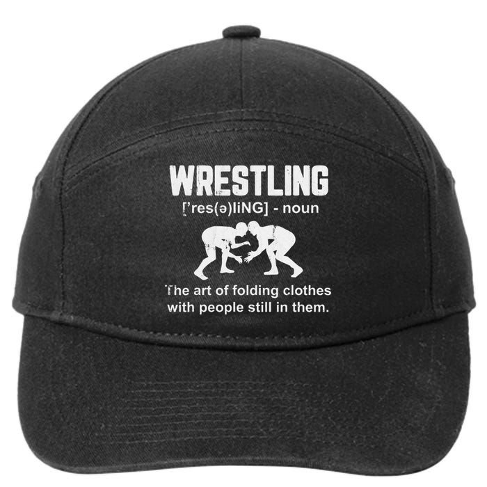 Wrestling Definition Shirt Vintage Wrestling Wrestle   7-Panel Snapback Hat