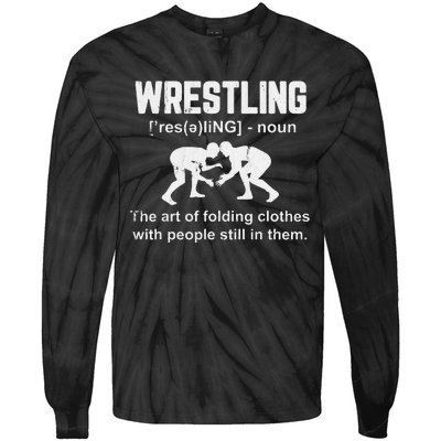 Wrestling Definition Shirt Vintage Wrestling Wrestle   Tie-Dye Long Sleeve Shirt