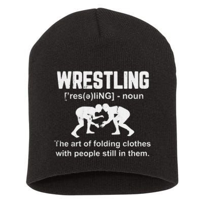 Wrestling Definition Shirt Vintage Wrestling Wrestle   Short Acrylic Beanie