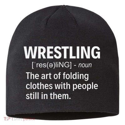 Wrestling Definition Shirt Funny Saying Wrestler Wrestling  Sustainable Beanie