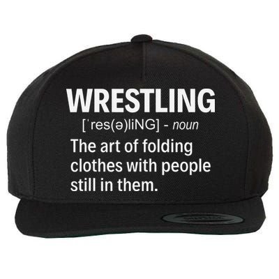 Wrestling Definition Shirt Funny Saying Wrestler Wrestling  Wool Snapback Cap
