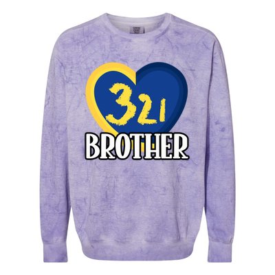 World Down Syndrome Day Gift 321 Brother Gift Colorblast Crewneck Sweatshirt