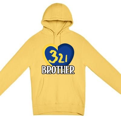 World Down Syndrome Day Gift 321 Brother Gift Premium Pullover Hoodie