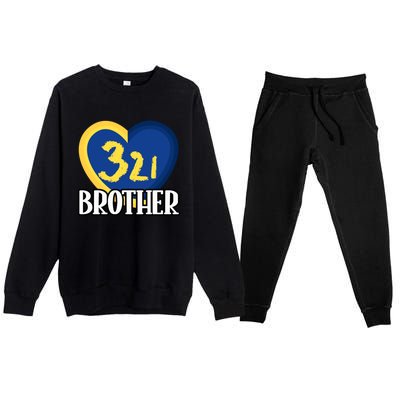 World Down Syndrome Day Gift 321 Brother Gift Premium Crewneck Sweatsuit Set