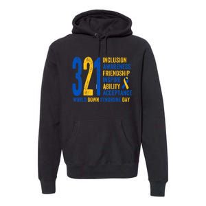 World Down Syndrome Day 3.21 Inspire And Awareness Ribbon Premium Hoodie