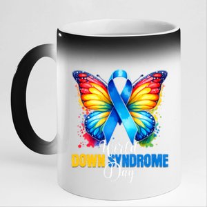 World Down Syndrome Day Rock Your Socks Awareness 11oz Black Color Changing Mug