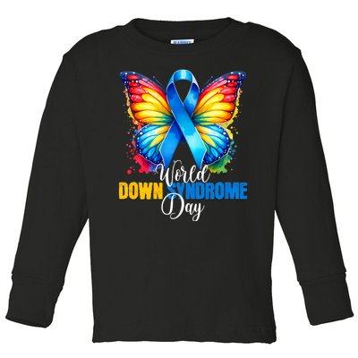 World Down Syndrome Day Rock Your Socks Awareness Toddler Long Sleeve Shirt