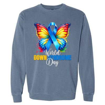 World Down Syndrome Day Rock Your Socks Awareness Garment-Dyed Sweatshirt