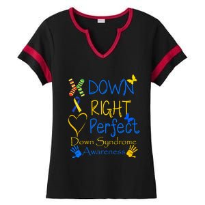 World Down Syndrome Day Awareness Socks Down Right Perfect Gift Ladies Halftime Notch Neck Tee