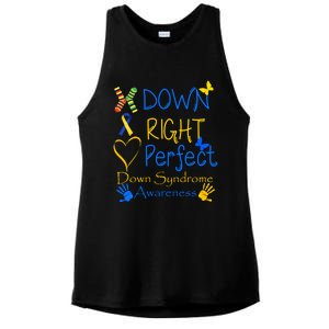 World Down Syndrome Day Awareness Socks Down Right Perfect Gift Ladies PosiCharge Tri-Blend Wicking Tank