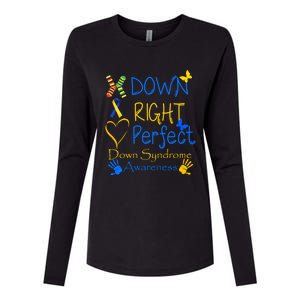 World Down Syndrome Day Awareness Socks Down Right Perfect Gift Womens Cotton Relaxed Long Sleeve T-Shirt