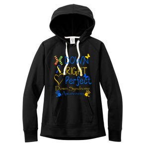 World Down Syndrome Day Awareness Socks Down Right Perfect Gift Women's Fleece Hoodie