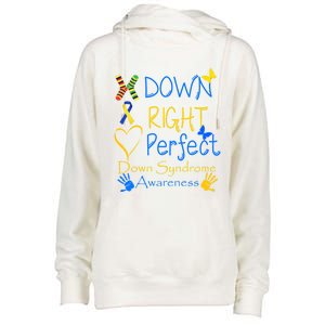 World Down Syndrome Day Awareness Socks Down Right Perfect Gift Womens Funnel Neck Pullover Hood