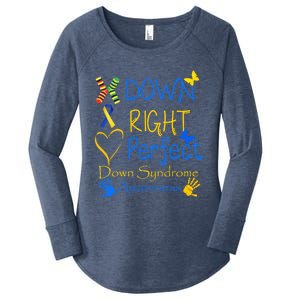 World Down Syndrome Day Awareness Socks Down Right Perfect Gift Women's Perfect Tri Tunic Long Sleeve Shirt