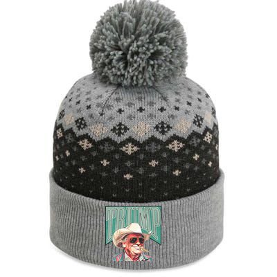 Western Donald Trump Cowboy Maga The Baniff Cuffed Pom Beanie