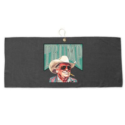 Western Donald Trump Cowboy Maga Large Microfiber Waffle Golf Towel