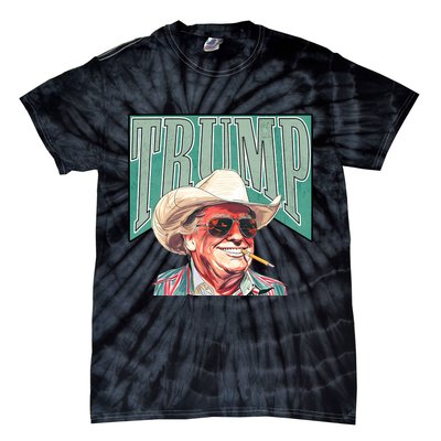 Western Donald Trump Cowboy Maga Tie-Dye T-Shirt